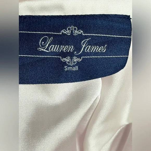 LAUREN JAMES Seersucker Livingston Crossback Back Bow Mini Dress - Small - Picture 5 of 9